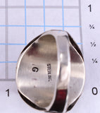 Size 11-1/4 Silver & Turquoise Coral Buffalo Navajo Men's Ring Grace Smith 5L05T