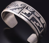 Silver Hopi Handmade Pottery Design Bracelet by Trinidad Lucas 5J18R
