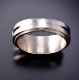 Size 6-1/2 Navajo Opal and Red Coral Inlay Ring by Wilbert Muskett 6K22X