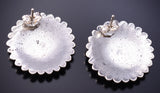 Silver Navajo Handmade Basket Round Earrings by Rita Largo 6F17Q