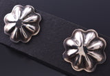 Silver Navajo Handmade Concho Post Earrings by Ravis Henry 6H06F