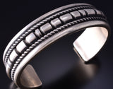 Silver Navajo Handmade Men's Bracelet by Leande Tahe 5L20E