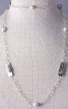 Silver & #8 Spiderweb Turquoise & Fresh Pearl Navajo Necklace Erick Begay 5H03T