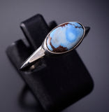 Size 8 Navajo Silver and Golden Hills Turquoise Ring by Robison Martinez 6K22P