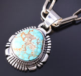 Silver & Dry Creek Turquoise Navajo Pendant by Allen Lee 5L17R