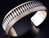 Silver Navajo Handmade Men's Bracelet by Leander Tahe 5L20B