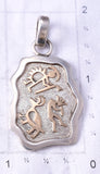 Vintage Silver & 14k Gold Dancing Kokopelli Navajo Pendant by Jack Tom 6D27V