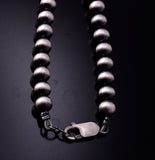Deal of the Day - Silver Pearls Bead Necklace by Navajo Vangie Touchine 6mm - 24 inches 3L06A