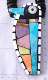 Santo Domingo Pueblo (Kewa) Multistone Hummingbird Necklace by Mary Tafoya 5H21X