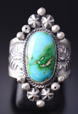 Size 8 - Silver & Sonoran Gold Turquoise Navajo Handmade Ring by Daniel Benally 5L13Y