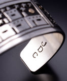 Silver & 14k Gold Santo Domingo Homeland Bracelet by Joseph Coriz 6D22Z
