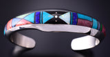 Silver Multistone Navajo Inlay Four Corners Bracelet by Jim Harrison 4C13D