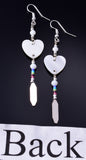 Navajo Handmade Mother of Pearl Heart Earrings by Juanita Manygoats 6B14H