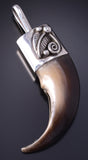 Silver Bear Claw "We were here" Navajo Handmade Pendant by Erick Begay 5G12X