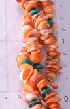 28" Turquoise & Spiny Oyster Shell 3-Strand Navajo Necklace by Ravis Henry 6H06V