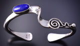 Silver & Lapis Navajo Handmade With a Twist Bracelet by JH 4K10M