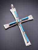 Silver & Turquoise Zuni Handmade Pendant by I. Iule 3F10W