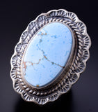 Size 6-1/2 Silver & Golden Hills Turquoise Navajo Ring - Thomas Francisco 5L07Q