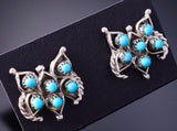 Silver & Turquoise Zuni Petty Point Earrings by Wayne Johnson Jr. 3H02E