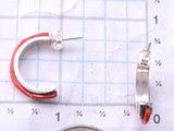 Elegant Mediterranean Red Coral &Silver Hoop Earrings by Margaret Chuyate 3E18Z