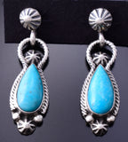 Silver & Turquoise Conchos Design Navajo Earrings by Verley Betone 3J16X