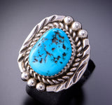 Size 8-1/2 Classic Navajo Design Kingman Turquoise Ring by Julia Etsitty3E10W