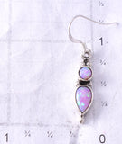 Silver & Fire Opal Navajo Handmade Earrings by Robert Martinez 6G29Y