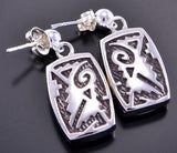 Silver & Turquoise Multistone Navajo Inlay Earrings 2K21R