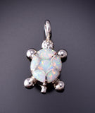 Silver & Opal Zuni Inlay Turtle Pendant by Amielda Peynetsa 3G05D