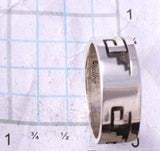 Size 9 Silver Navajo Water Symbol Design Ring by Calvin Peterson 3G05K