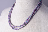21" Three Strand Purple Amythyst & Turquoise Multistone Santo Domingo Necklace by Randy Garcia 5H25N