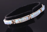Silver & Opal Navajo Inlay Link Bracelet by Amber Tsosie 3F10D