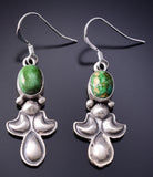Silver & Sonoran Gold Turquoise Navajo Dangle Earrings by Sharon McCarthy 6F17X