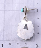 Silver & Turquoise Zuni Petit Point Dangle Earrings by Lynette Laate 5G22A