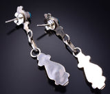 Silver & Turquoise Zuni Handmade Earrings by Verdi Booqua 5G16L