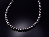 Navajo Handstrung Silver Pearls Bead necklace 5mm - 16 inches 6J31W