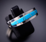 Size 10 Turquoise Navajo Men's Ring by Wilbert Muskett 6K22U