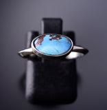 Size 7-1/4 Navajo Silver and Golden Hills Turquoise Ring by Robinson Martinez 6K27Y