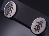 Silver Navajo Handmade Tree of Life Post Earrings by Ravis Henry 6D20S