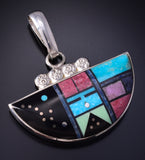 Silver Multistone Navajo Inlay Yei Bi Chei Pendant by Jimmy Harrison 5G12P