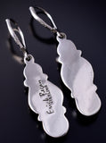 Silver & Golden Hills Turquoise Fresh Pearl Navajo Earrings by Erick Begay 5H02L
