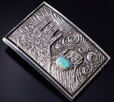 Silver & #8 Spiderweb Turquoise Tufacast Starry Morning Buckle Erick Begay 5H03V