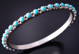 Silver & Turquoise Navajo Handmade Bangle Bracelet by Gaynell Parkhurst 4F25D