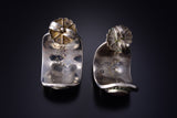 Vintage Silver Multistone Navajo Inlay Hoop Earrings by Albert Francisco 5G16N