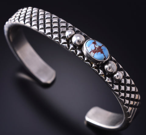 Silver & Golden Hills Turquoise Navajo Sky Bracelet by Erick Begay 5H01V