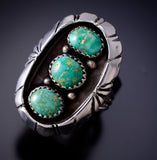 Size 8 Navajo Shadowbox Sonoran Gold Turquoise Ring by Genevieve Francisco 6K27R
