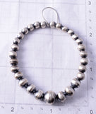 Silver Navajo Pearls Hoop Earrings by Amanda Larry 5G22O