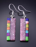 Turquoise Multistone Santo Domingo Handmade Earrings by Mary Louise Tafoya 3G07V