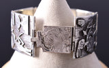Vintage Silver Laguna Choctaw Story Telling Link Bracelet by Frank Carillo 6D28Z