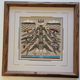 Tree of Life Navajo Sand Painting by Glen Nez - 13-1/2 x 13-1/2 - 4D12Y